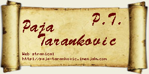 Paja Taranković vizit kartica